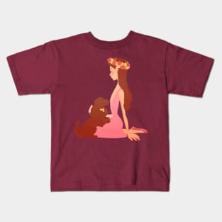 Spaniels and Flowers Kids T-Shirt